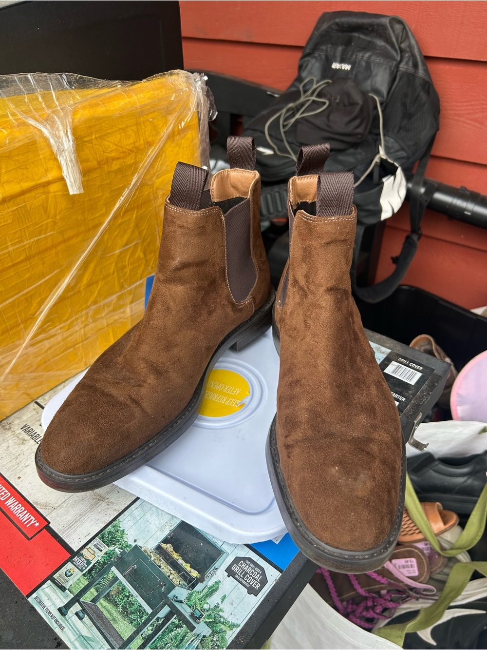 H & M Men’s Brown Suede Chelsea Slip On Boots Boots Size 43/10US - Picture 9 of 16
